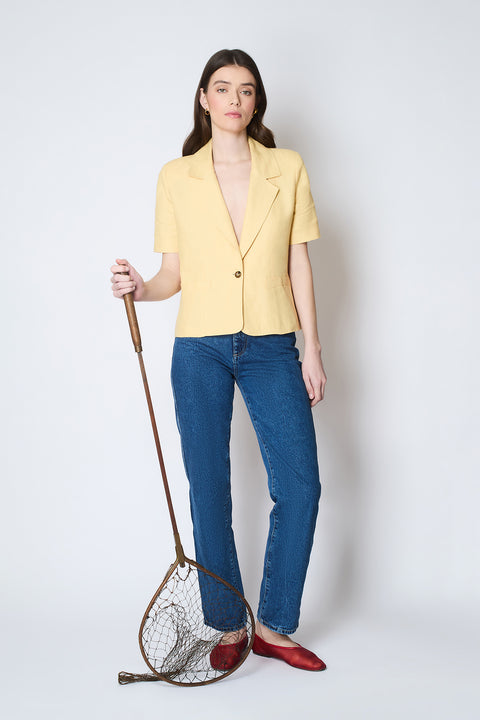 Lemon Sorbet Short-Sleeved Blazer