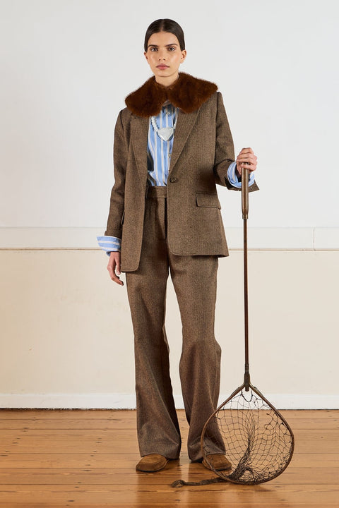 Toffee Crisp Miracle Suit with a fur collar