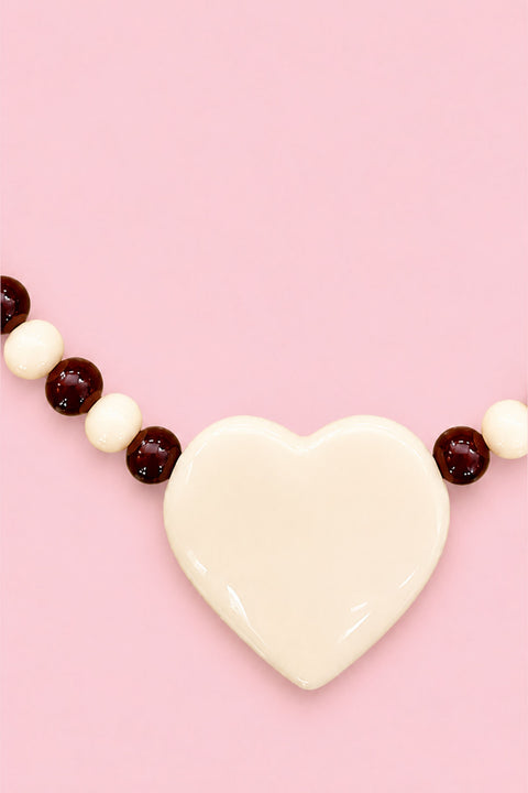 Cookies+Cream Heart Necklace