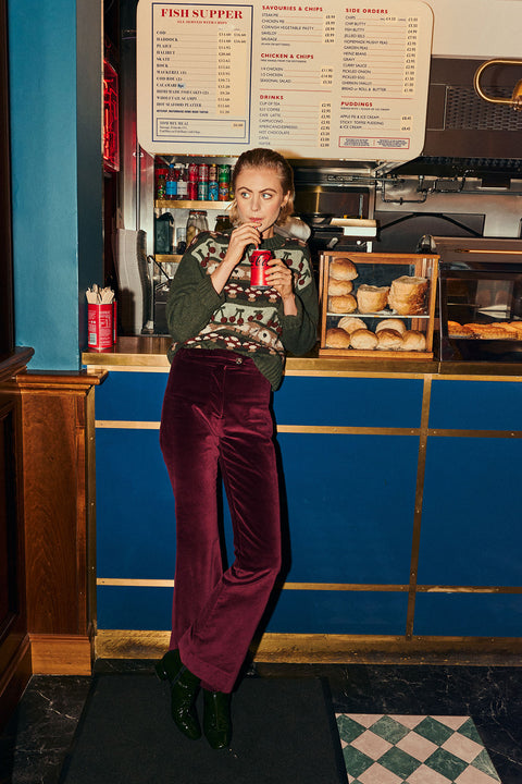 Berry Flared Trouser