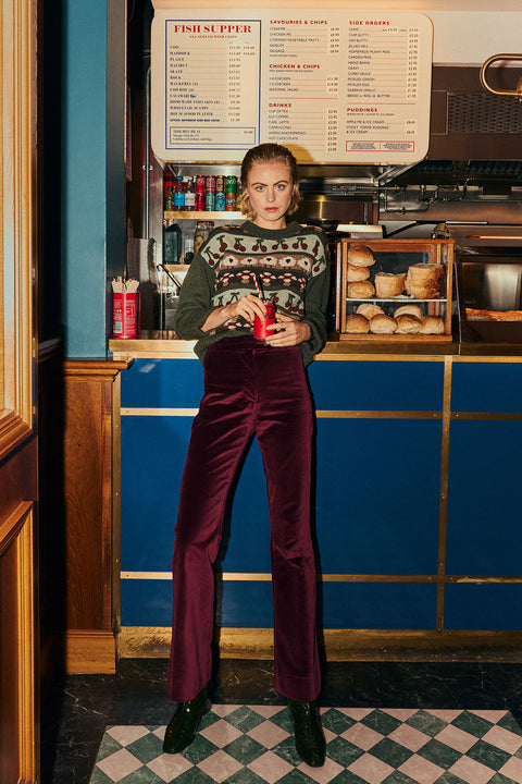 Berry Flared Trouser