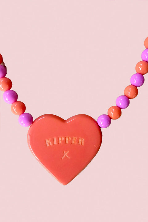 Peach Melba Heart Necklace