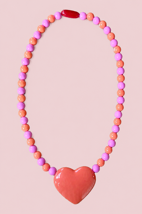 Peach Melba Heart Necklace