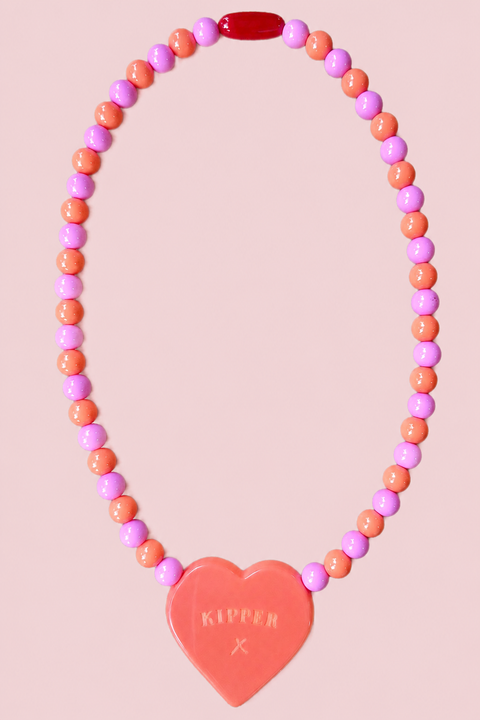 Peach Melba Heart Necklace