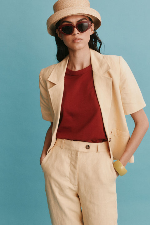 Lemon Curd Short-Sleeved Blazer