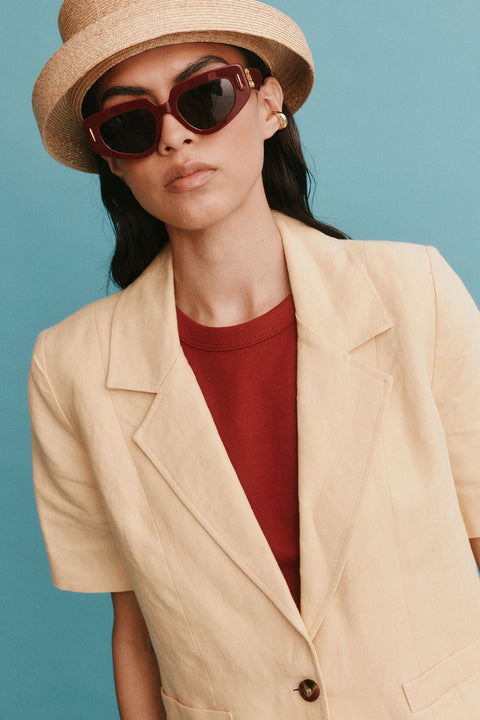 Lemon Curd Short-Sleeved Blazer