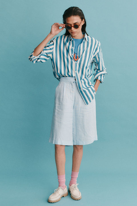 Mint Cream Bermuda Shorts