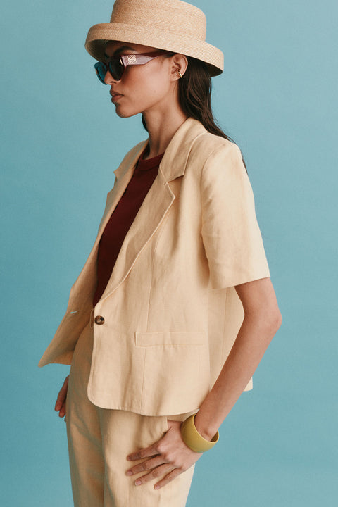 Lemon Curd Short-Sleeved Blazer
