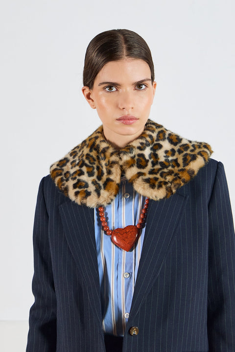 Cinnamon Swirl faux fur collar