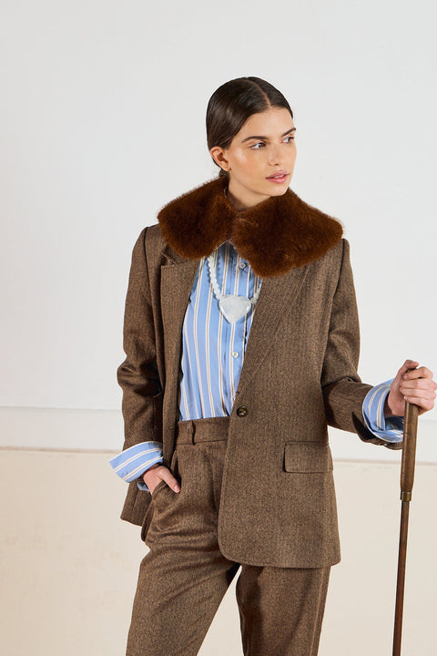 Butterscotch faux fur collar