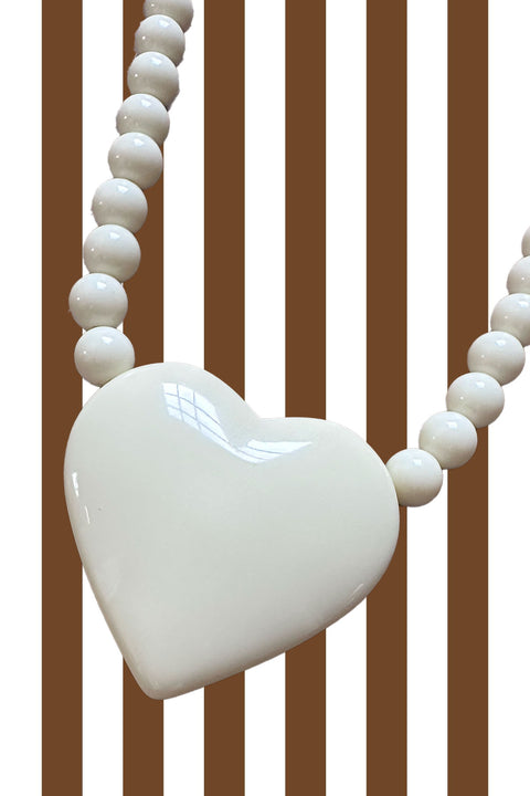 Cream Heart Necklace