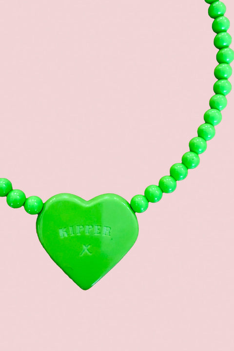 Green Apple Swirl Heart Necklace