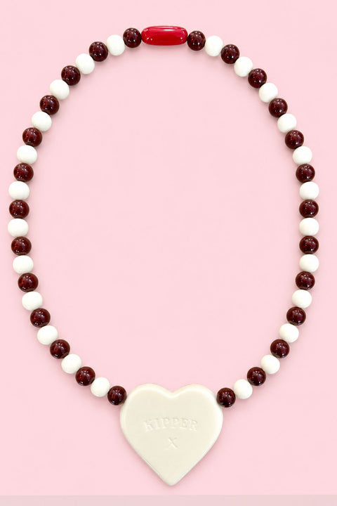 Cookies+Cream Heart Necklace