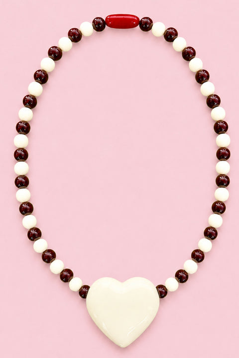 Cookies+Cream Heart Necklace